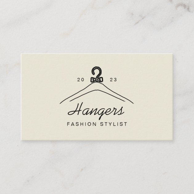 Beige Hanger Fashion Stylist Business Card