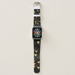Beige hearts light apple watch band