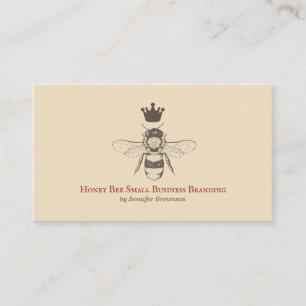 Beige Honeycomb Crown Queen Bee Business Card