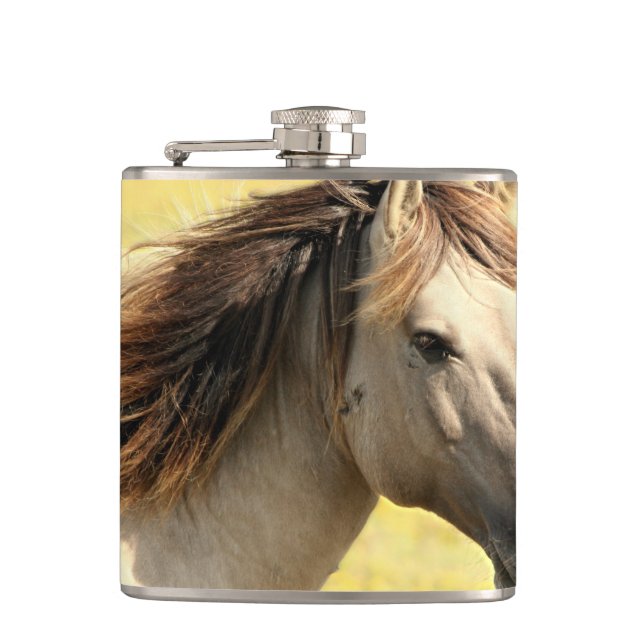 Beige Horse Profile Flask (Front)
