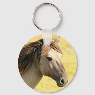 Beige Horse Profile Keychain