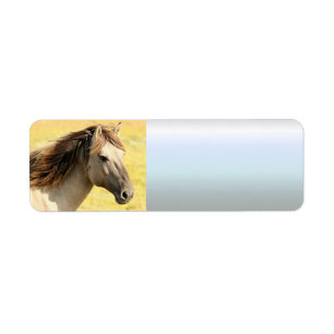 Beige Horse Profile Label