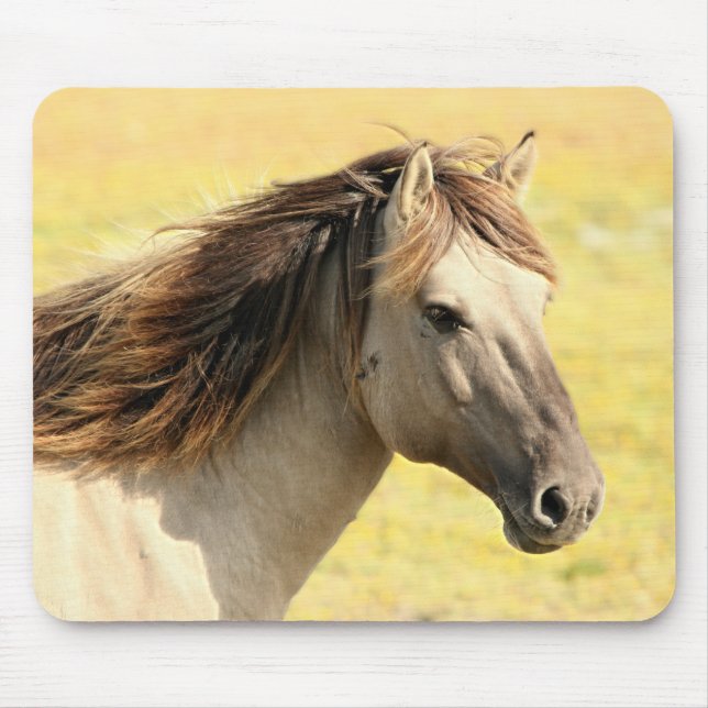 Beige Horse Profile Mouse Pad (Front)