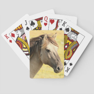 Beige Horse Profile Poker Cards