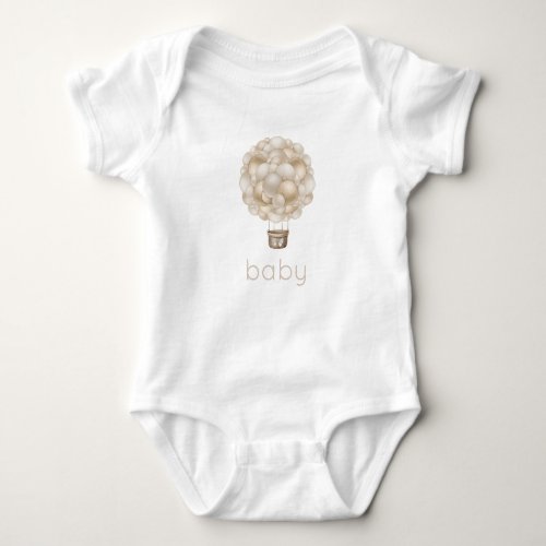 Beige Hot Air Balloon Baby Bodysuit