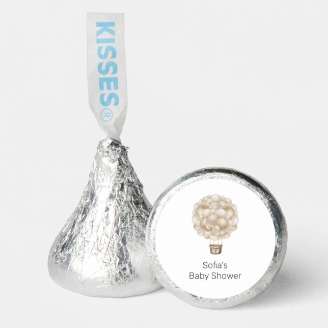 Beige Hot Air Balloon Baby Shower Hershey®'s Kisses® (Front)