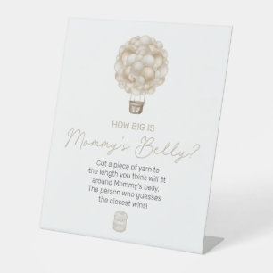 Beige Hot Air Balloon How Big Is Mommy's Belly Pedestal Sign