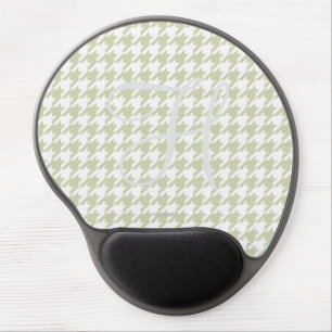 Beige Houndstooth by HAMbWG Gel Mouse Pad