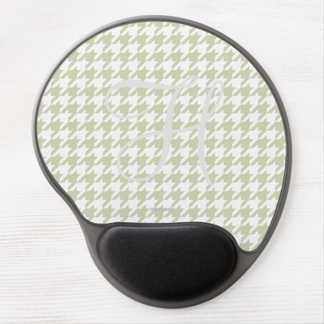 Beige Houndstooth by HAMbWG Gel Mouse Pad (Front)