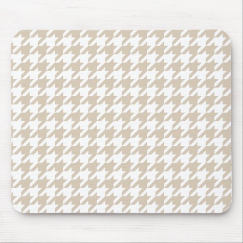 Beige Houndstooth Pattern Mouse Pad