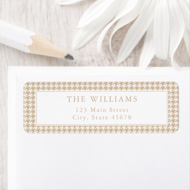Beige Houndstooth Return Address Label (Insitu)