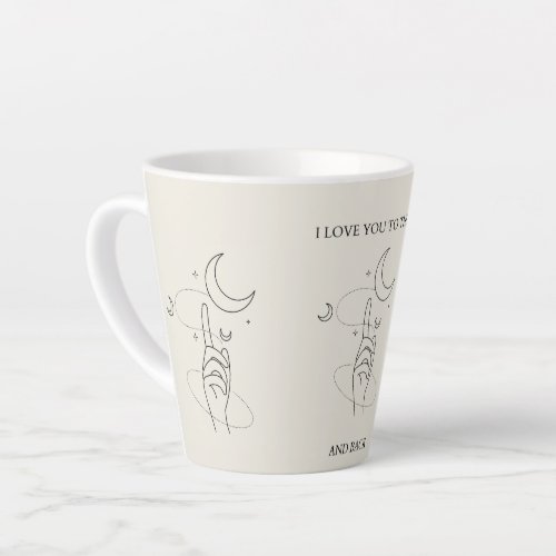 Beige I Love You To the Moon Mug Latte Cup