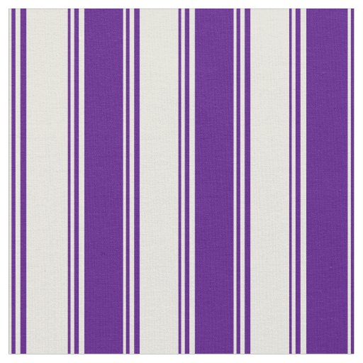 Beige & Indigo Striped/Lined Pattern Fabric