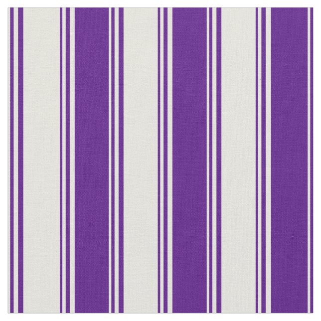 Beige & Indigo Striped/Lined Pattern Fabric (Close Up)