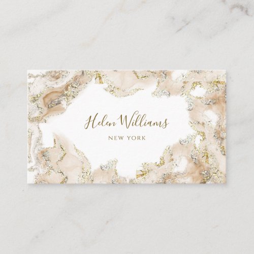 beige ink marble business card