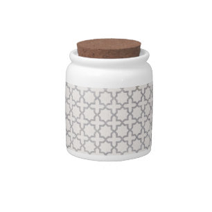 Beige Islamic geometric pattern Candy Jar