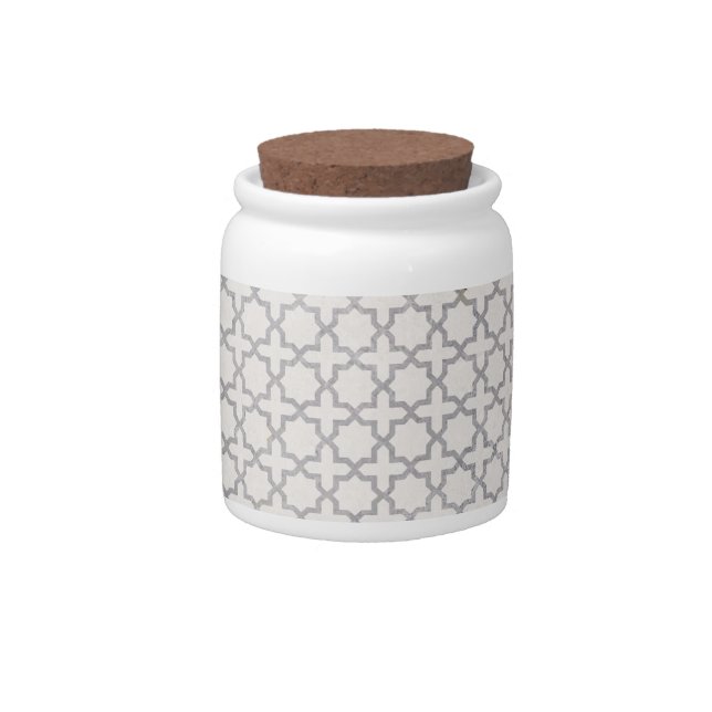 Beige Islamic geometric pattern Candy Jar (Front)