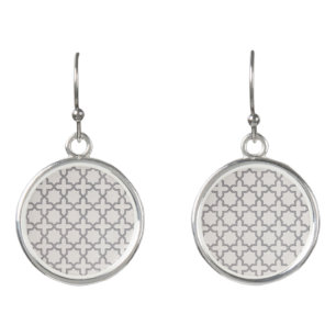 Beige Islamic geometric pattern Earrings