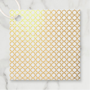 Beige Islamic geometric pattern Foil Favor Tags