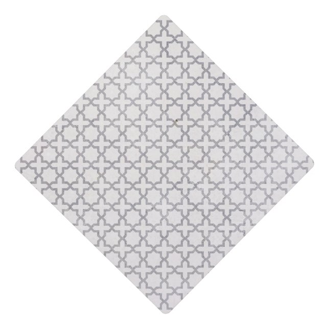 Beige Islamic geometric pattern Graduation Cap Topper (Front)