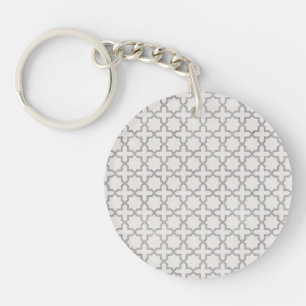 Beige Islamic geometric pattern Keychain