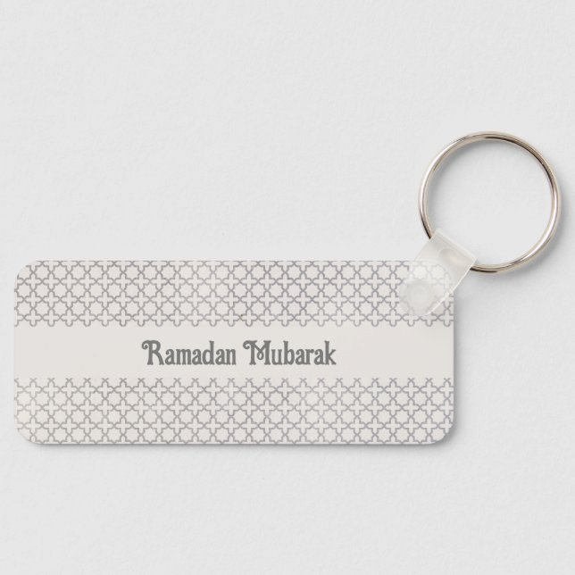 Beige Islamic geometric pattern Keychain (Front)