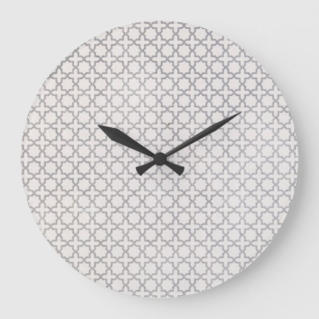 Beige Islamic geometric pattern Large Clock (Front)
