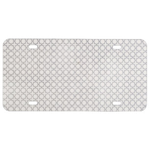 Beige Islamic geometric pattern License Plate