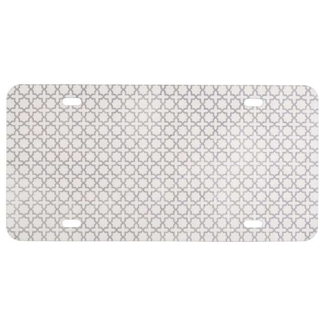 Beige Islamic geometric pattern License Plate (Front)