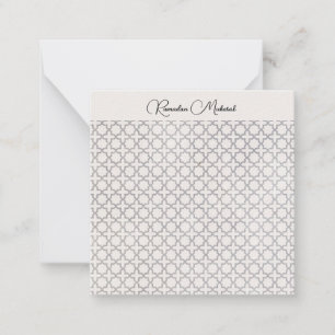 Beige Islamic geometric pattern Note Card