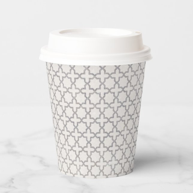 Beige Islamic geometric pattern Paper Cups (Front)