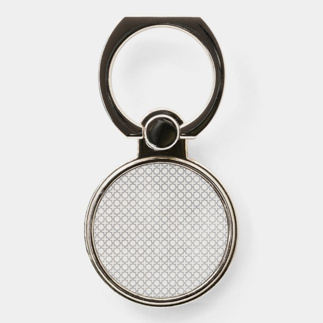 Beige Islamic geometric pattern Phone Ring Stand (Front)