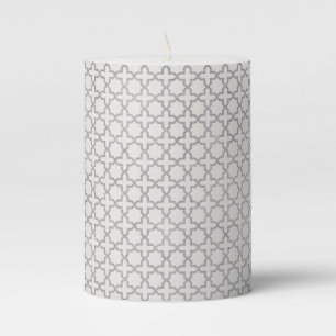 Beige Islamic geometric pattern Pillar Candle