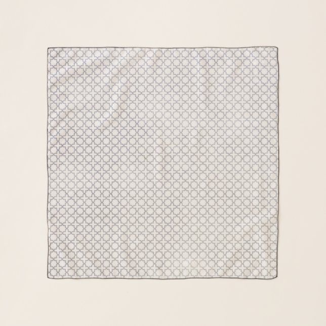 Beige Islamic geometric pattern Scarf (Front)