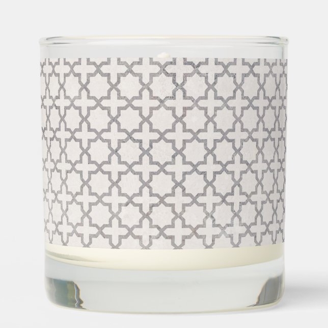 Beige Islamic geometric pattern Scented Candle (Front)