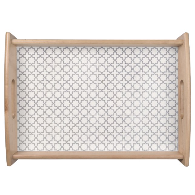 Beige Islamic geometric pattern Serving Tray (Front)