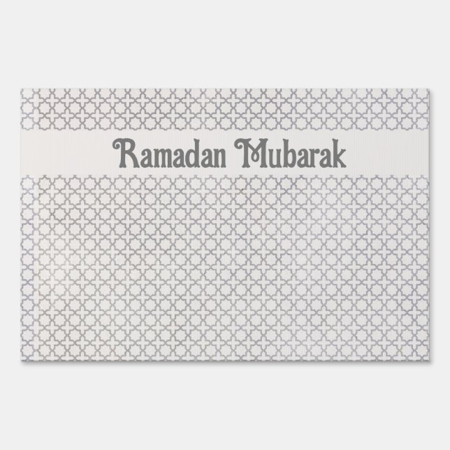 Beige Islamic geometric pattern Sign (Back)