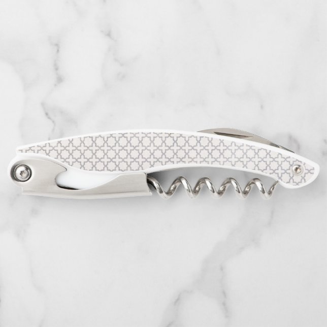 Beige Islamic geometric pattern Waiter's Corkscrew (Front)
