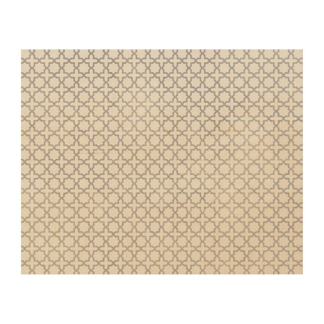 Beige Islamic geometric pattern Wood Wall Art (Front)