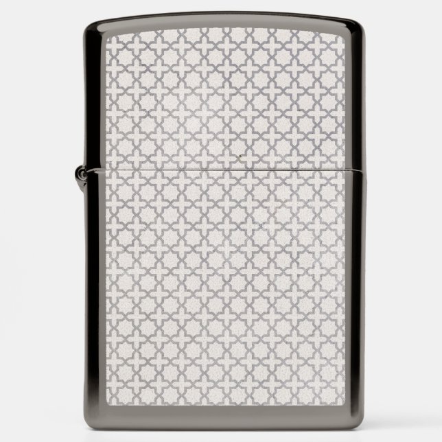 Beige Islamic geometric pattern Zippo Lighter (Front)