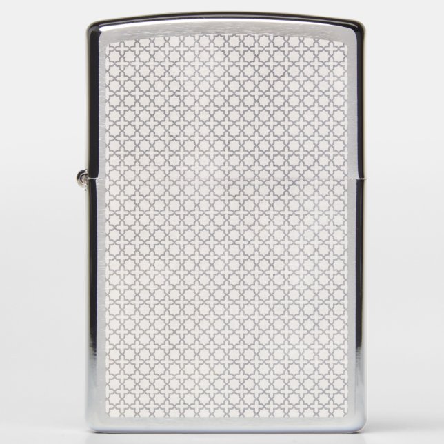 Beige Islamic geometric pattern Zippo Lighter (Front)