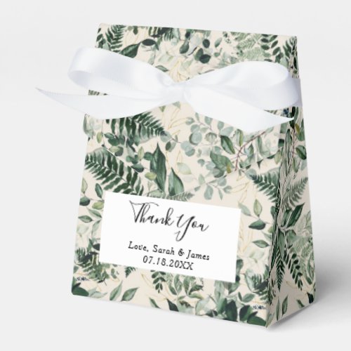 Beige Ivory Botanic foliage Wedding  Favor Boxes