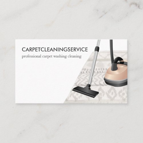 Beige Janitorial housekeeper Vacuum cleaner carpet Business Card