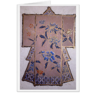 Beige Kimono with Blue Flowers Cards