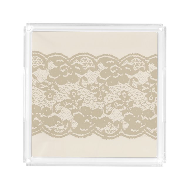 Beige lace acrylic tray (Front)