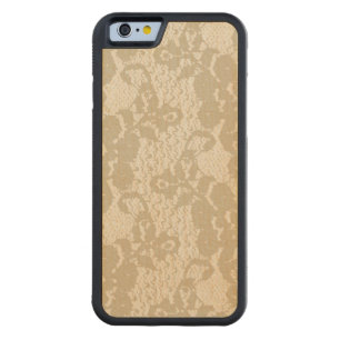 Beige lace carved maple iPhone 6 bumper case