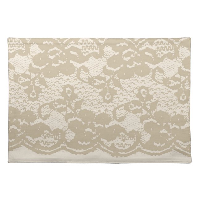 Beige lace cloth placemat (Front)