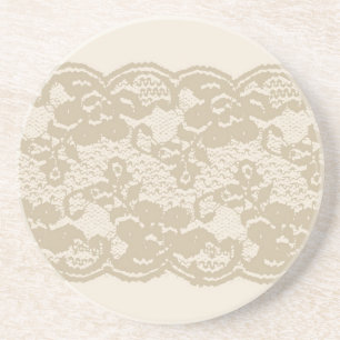 Beige lace drink coaster