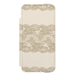 Beige lace iPhone SE/5/5s wallet case