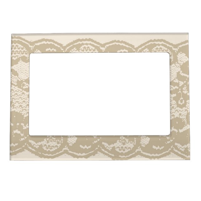 Beige lace magnetic picture frame (Front)